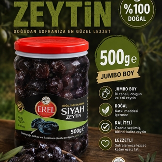 500 Gr Jumbo Zeytin (261-320)×8 Adet