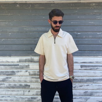 Zara Krem Polo Yaka Tişört