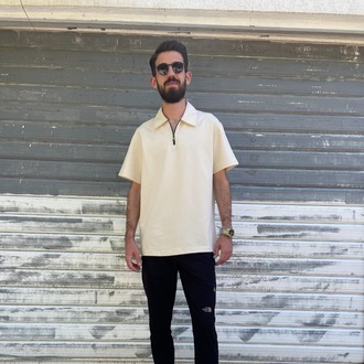 Zara Krem Polo Yaka Tişört