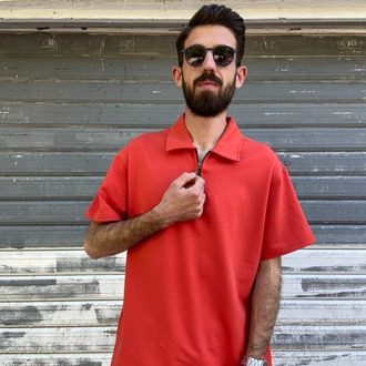 Zara Fermuarlı  Polo Yaka Erkek Basic Tshirt