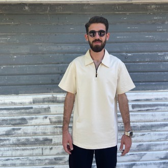Zara Krem Polo Yaka Tişört