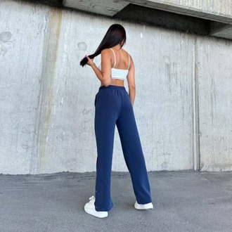 Modal Kumaş Lacivert Çıtçıtlı Kadın Tek Alt