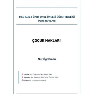 ÇOCUK HAKLARI DERS NOTU