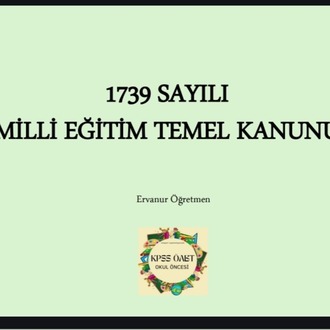 1739 Sayılı Milli Eğitim Temel Kanunu Soruları
