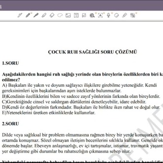 Çocuk Ruh Sağlığı Soru Pdf