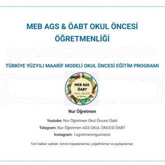 2026 TYMM OKUL ÖNCESİ EĞİTİM PROGRAMI DERS NOTU