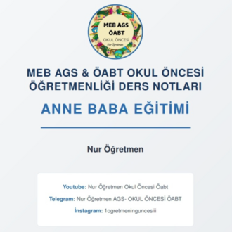 ANNE BABA EĞİTİMİ DERS NOTU 