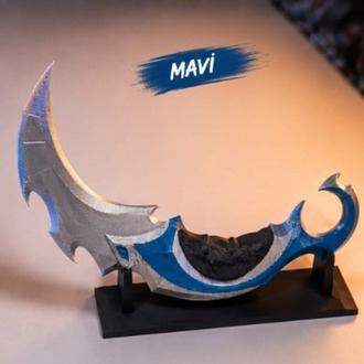 Valorant Standlı Yağmacı Karambit – 25 cm Oyuncu Odası Dekoru