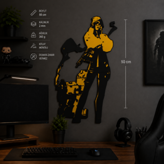 Valorant Killjoy 50 cm Duvar Dekoru | Gamer Oda Süsü | Oyuncu Odası Dekoratif Duvar Tablosu