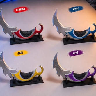 Valorant Standlı Yağmacı Karambit – 25 cm Oyuncu Odası Dekoru