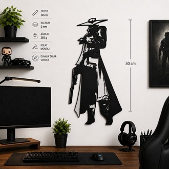 Valorant Cypher 50 cm Duvar Dekoru | Gamer Oda Süsü | Oyuncu Odası Dekoratif Duvar Tablosu