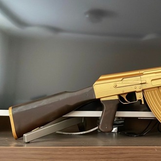 Dekoratif Gold Ak-47 Modeli – 90 cm Gerçek Boyut | Oyuncu Odası Aksesuar
