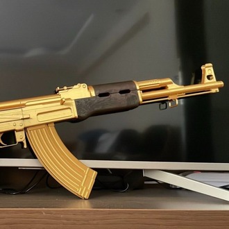 Dekoratif Gold Ak-47 Modeli – 90 cm Gerçek Boyut | Oyuncu Odası Aksesuar