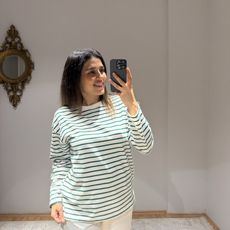 Yeşil çizgili body