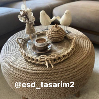 Dekoratif Hasır Sehpa