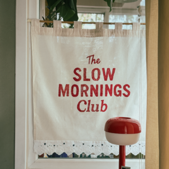 THE SLOW MORNINGS CLUB – El Boyaması Tekstil Mini Perde / Duvar Dekoru