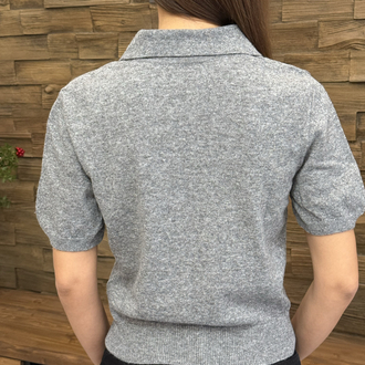Gri H&M Kısa Kollu Triko Kazak