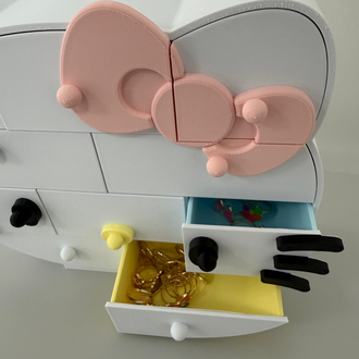 Hello Kitty Çekmeceli Takı Kutusu - Masa Üstü Organizer