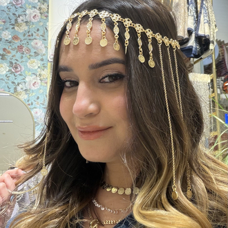 Turalı sallantılı Gold Saç aksesuarı 