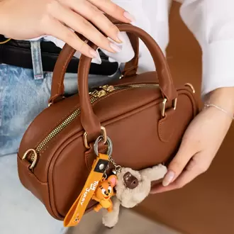 Puffy Charm Hediyeli Taba Kadın El, Çapraz ve Omuz Çantası