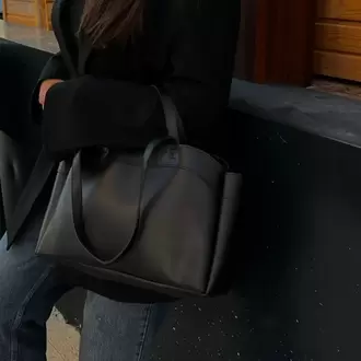 Elan Siyah Yavrulu Kadın Omuz El ve Kol Çantası