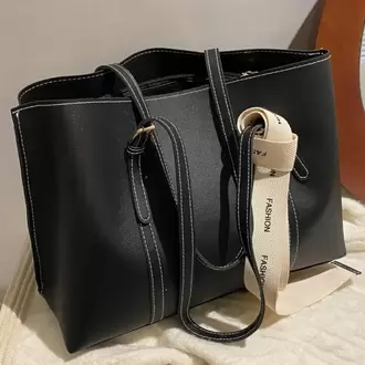 Casual Büyük Boy Siyah Kadın El ve Omuz Çantası