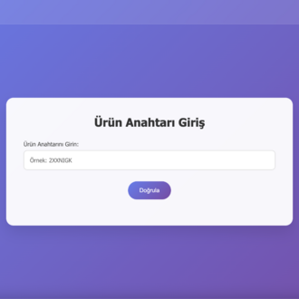 1 Aylık Lisanslı Ürün Anahtar Sistemi | Yönetici Paneli