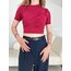 Yanı ve omuzu büzgülü crop 