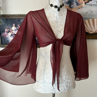Bordo tül bolero