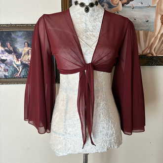 Bordo tül bolero