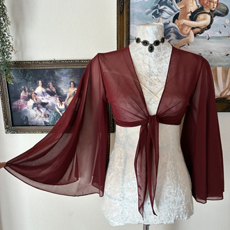 Bordo tül bolero