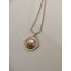 Gold Pembe İnci Lale Çelik Kolye