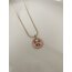 Gold Pembe Çiçek Çelik Kolye
