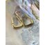 Dörtgen Gold Çelik Küpe