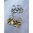 Gold & Silver Çiçek Küpe Seti