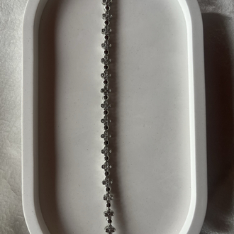 14 Ayar Altın Kaplama Minimalist Yonca Motifli Sıra Taşlı Bileklik