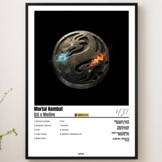 Uzi x Motive "Mortal Kombat" Albümü Limited Edition Çerçeveli Tablo
