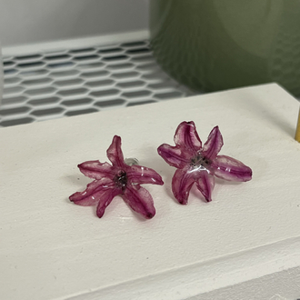 Pembe sümbül küpe
