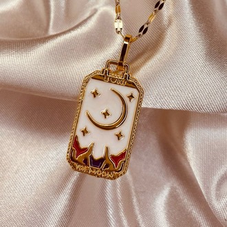 Tarot Kolye | The Moon (Beyaz)