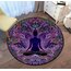 Yuvarlak Meditasyon Halısı Polyester Yoga Matı,Karmaşık Desenlerle Renkli Lotus Tasarımı