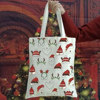 Kanvas Noel Alışveriş Çantası