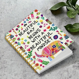 Fil ve Çiçek Tasarımlı Defter