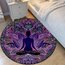 Yuvarlak Meditasyon Halısı Polyester Yoga Matı,Karmaşık Desenlerle Renkli Lotus Tasarımı