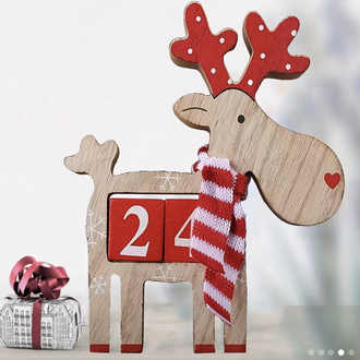 Ahşap Geyik Noel Temalı Takvim