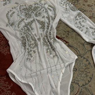 ZIMBA İŞLEMELİ BEYAZ BODYSUIT