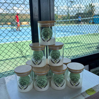 Tenis Topu Cam Bardak Mum