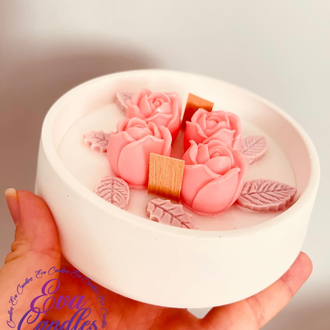 Pembe Gül Kase Mum