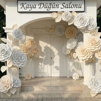 3lü çiçek krem beyaz - MEVANIN EVA ÇİÇEKLERİ