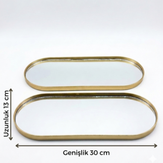 2'li Oval Sunumluk Gold