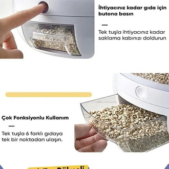 Deductly Kuru Gıda Ve Bakliyat Organizeri (her bölme 1 kg)360°